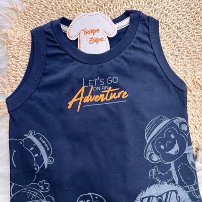 Conj. Regata Adventure Safari e Bermuda - Marinho e Mescla